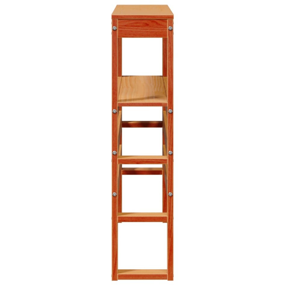 Cabecero de cama con estantes madera maciza pino marrón 75