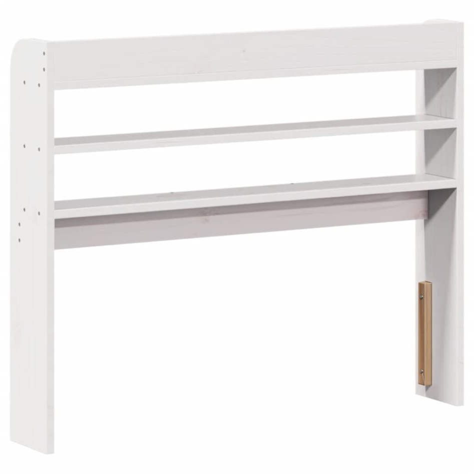 Cabecero de cama con estantes madera maciza pino blanco 100