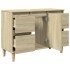 Armario de lavabo madera contrachapada roble Sonoma 80x33x60