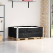 Collares de palets 2 uds madera maciza de pino negro 120x80 cm