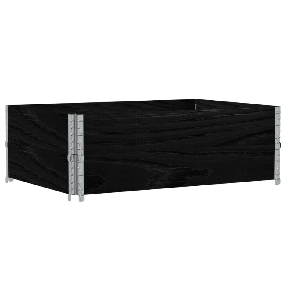 Collares de palets 2 uds madera maciza de pino negro 120x80