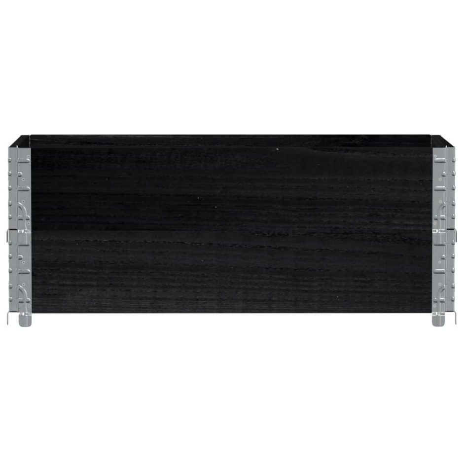 Collares de palets 2 uds madera maciza de pino negro 100x50