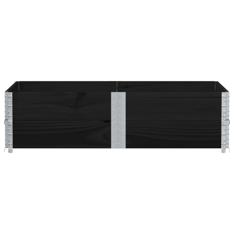 Collares de palets 2 uds madera maciza de pino negro 150x100