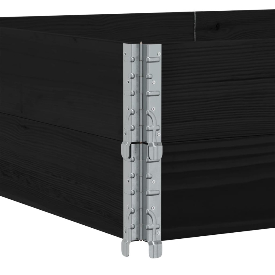 Collares de palets 2 uds madera maciza de pino negro 150x100