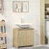 Set de muebles de baño 2 pzas madera contrachapada roble