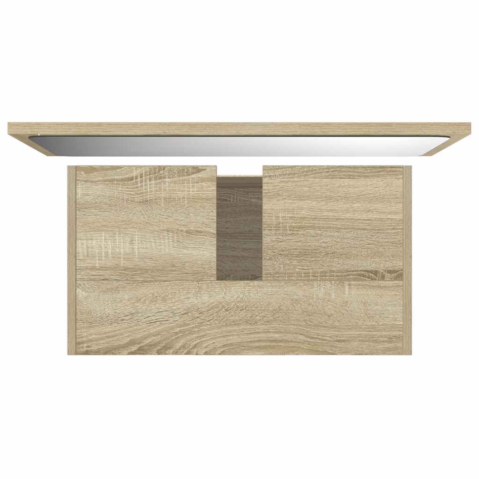 Set de muebles de baño 2 pzas madera contrachapada roble