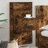 Mesita de noche de pared con luces LED roble