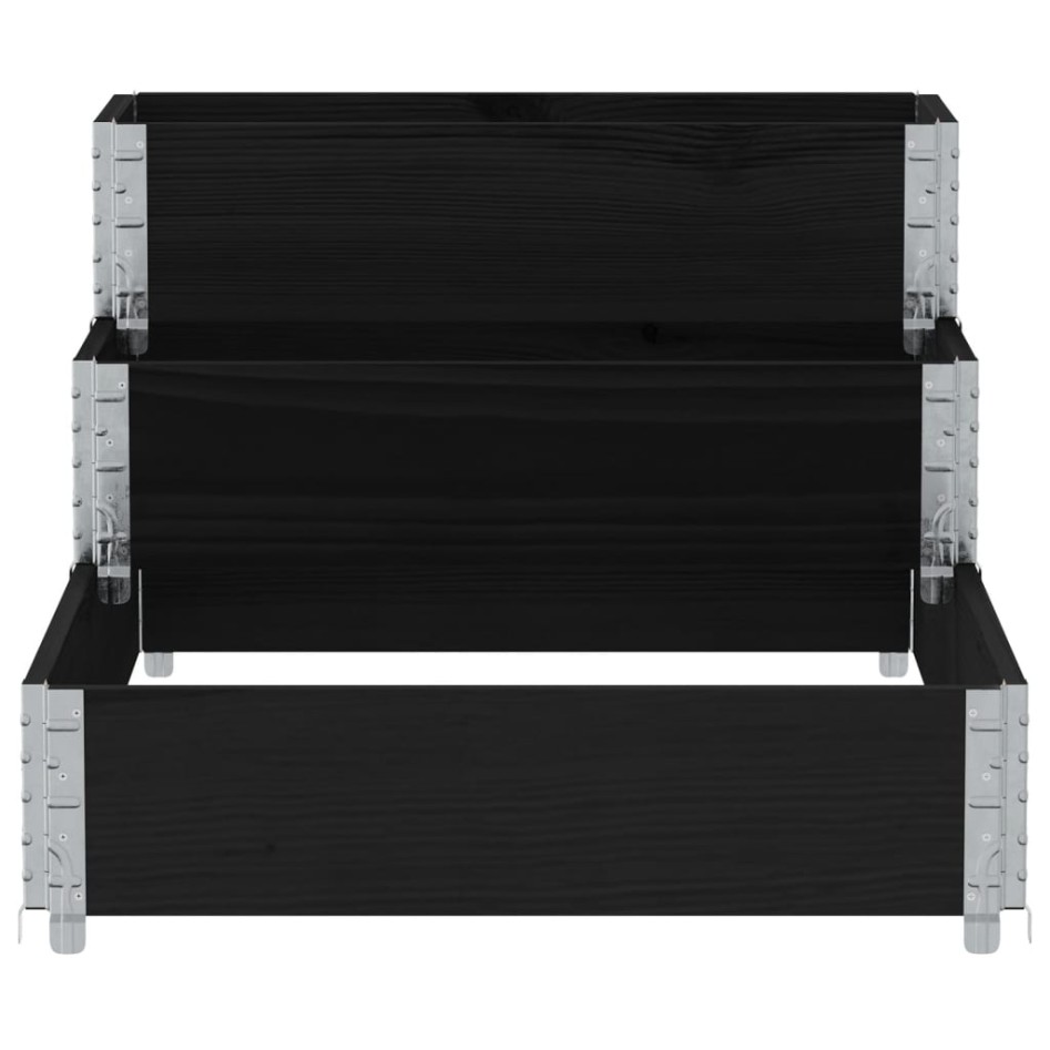 Arriate elevado de 3 niveles madera maciza pino negro 120x80