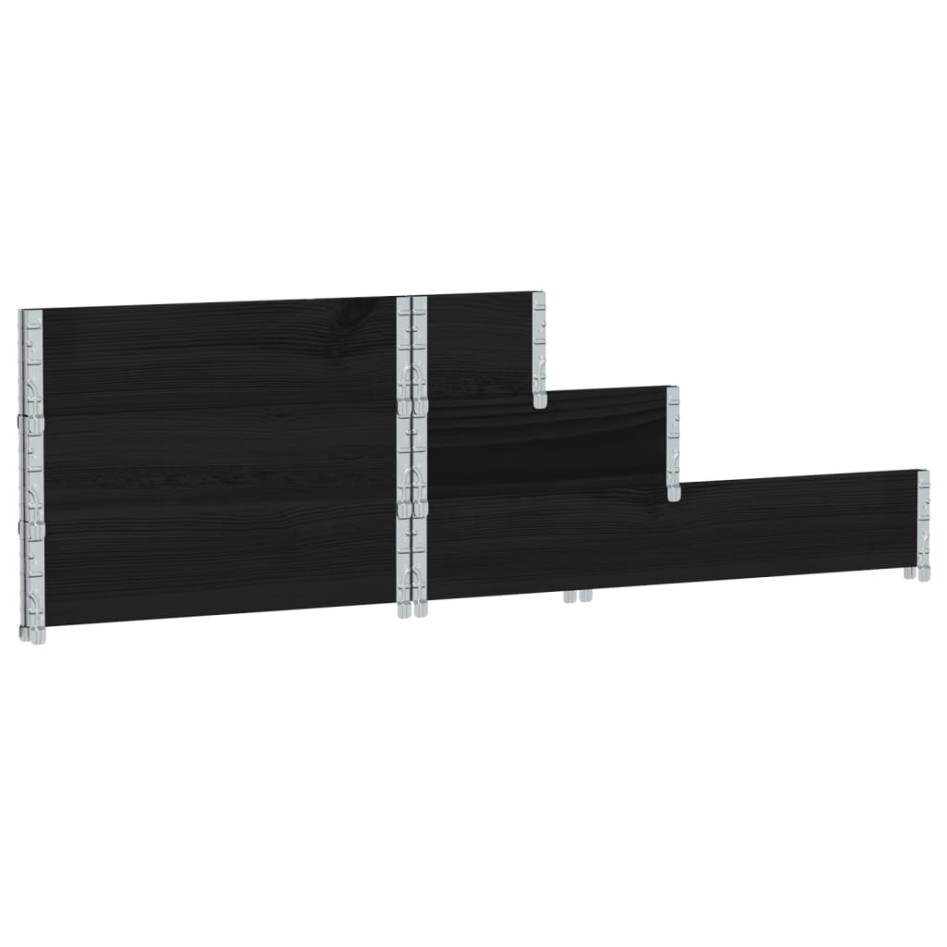 Arriate elevado de 3 niveles madera maciza pino negro 120x80