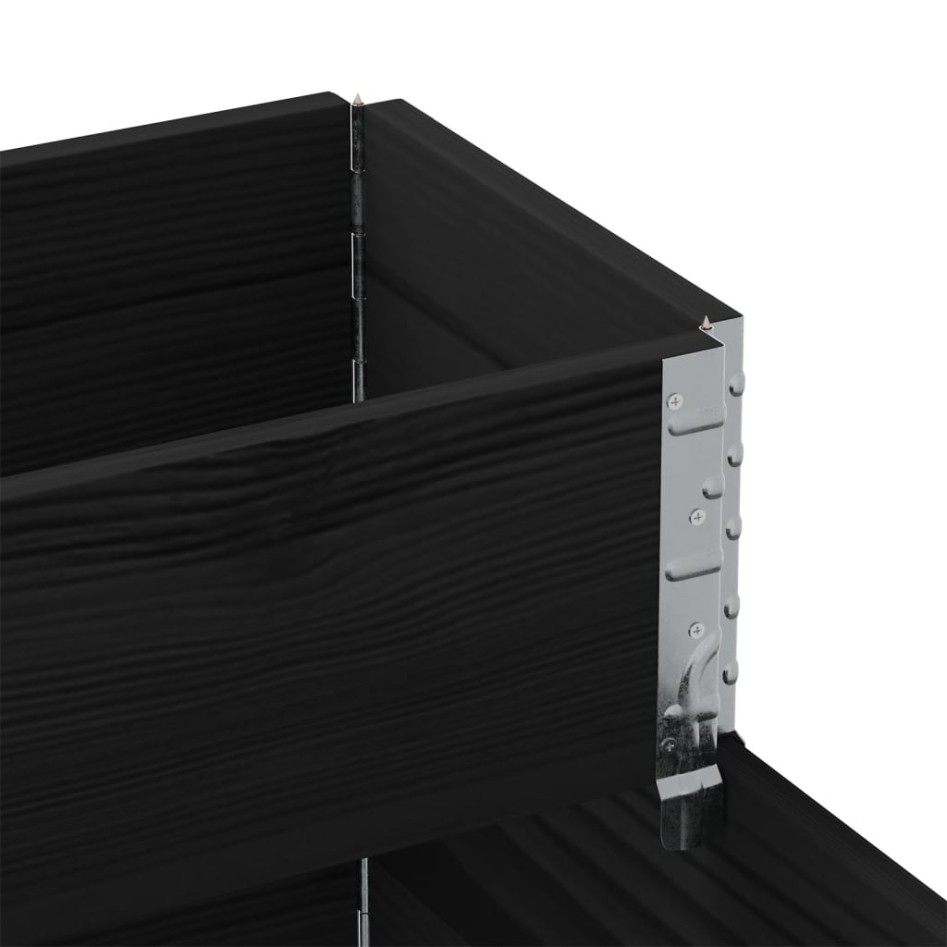Arriate elevado de 3 niveles madera maciza pino negro 120x80
