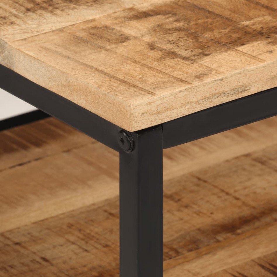 Mesa de centro de madera maciza de mango rugosa 45x45x35