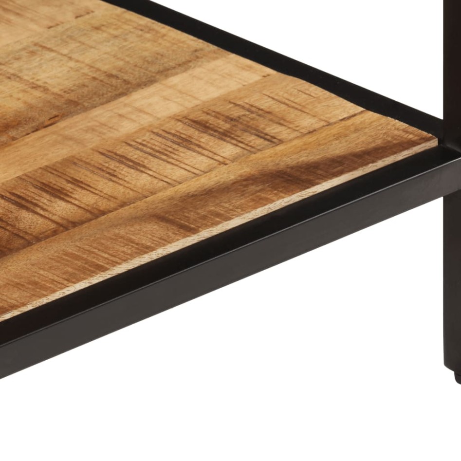 Mesa de centro de madera maciza de mango rugosa 45x45x35
