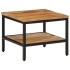 Mesa de centro de madera maciza de mango rugosa 45x45x35