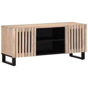 Mueble de TV madera maciza de mango blanco 105x34x46