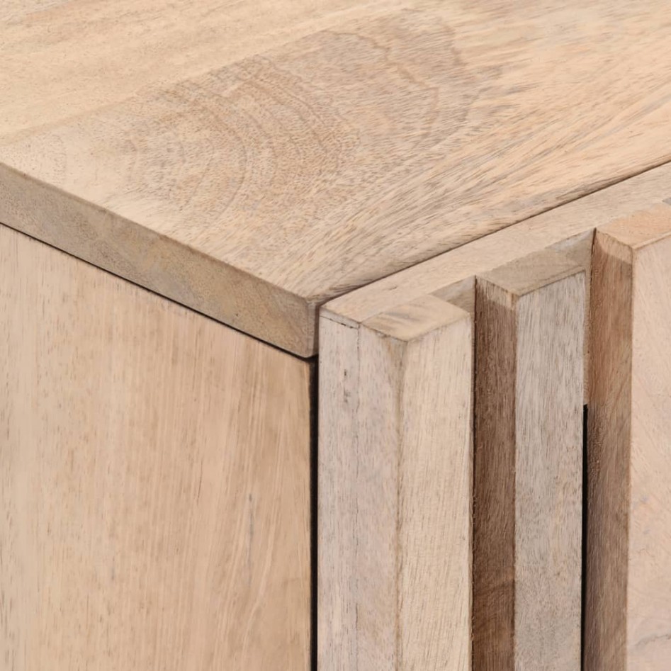 Mueble de TV madera maciza de mango blanco 105x34x46