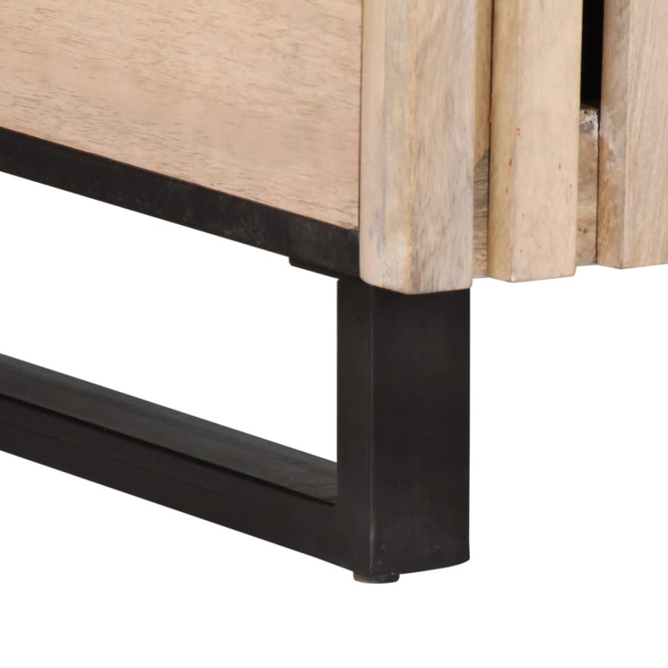 Mesa de centro de madera maciza de mango blanca 80x51x40