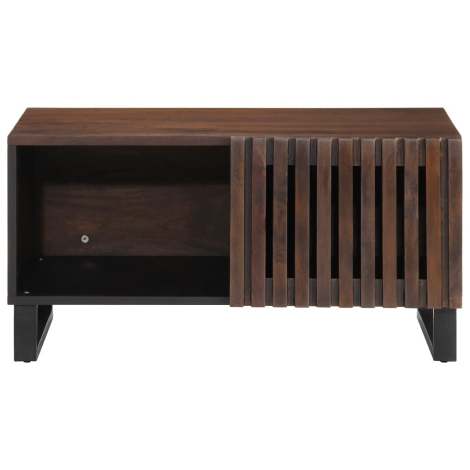 Mesa de centro madera maciza mango marrón 80x51x40