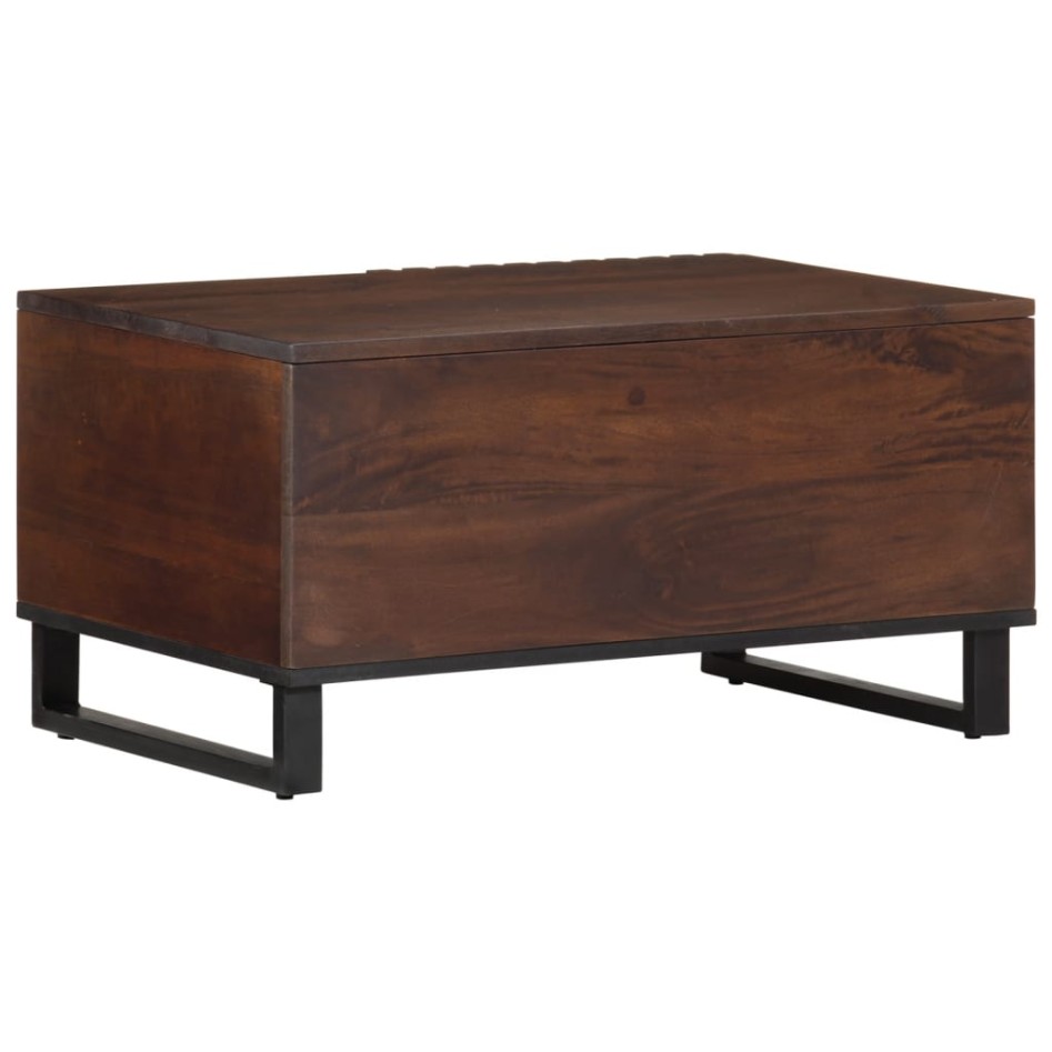 Mesa de centro madera maciza mango marrón 80x51x40