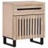 Mesita de noche madera maciza de mango blanca 50x34x60