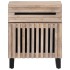 Mesita de noche madera maciza de mango blanca 50x34x60
