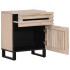 Mesita de noche madera maciza de mango blanca 50x34x60