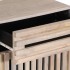 Mesita de noche madera maciza de mango blanca 50x34x60