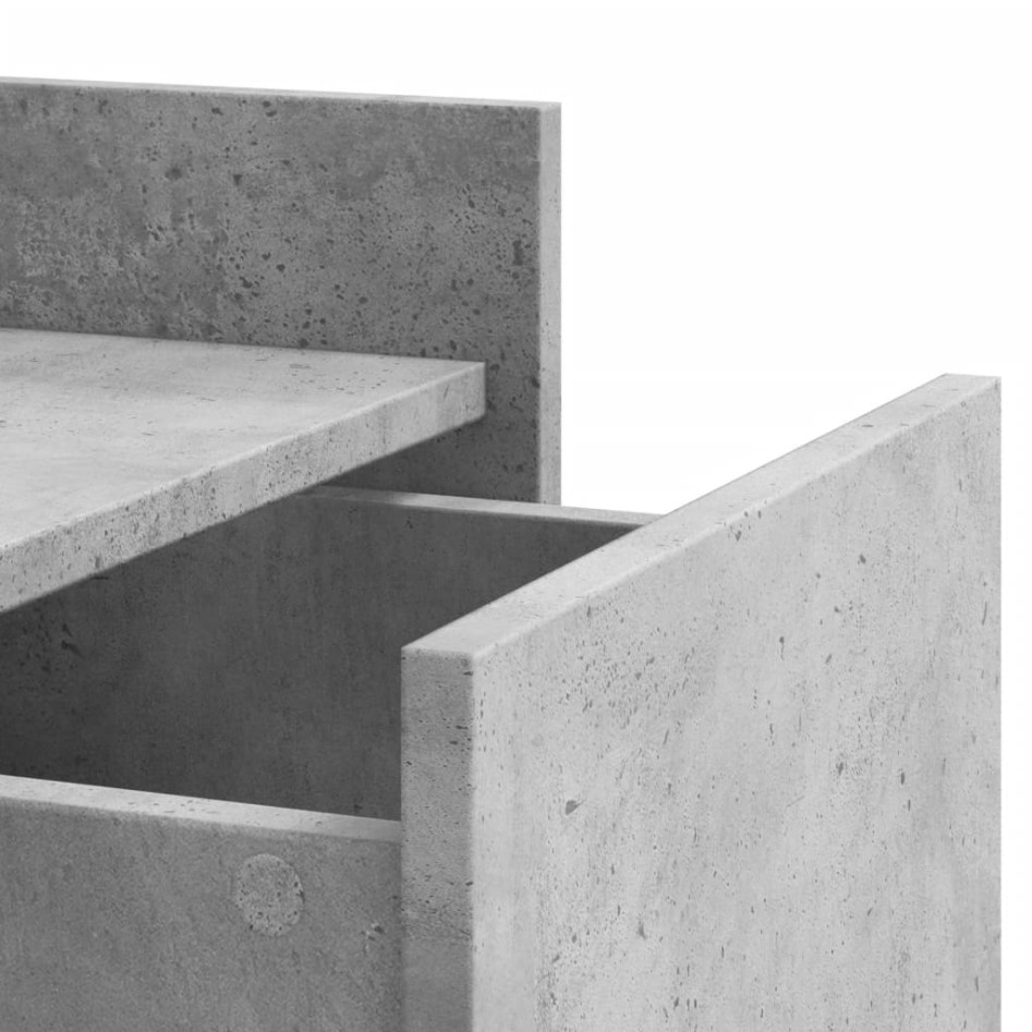 Mesita de noche madera de ingeniería gris hormigón 45x50x65