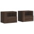 Mesitas de noche de pared 2 uds color marrón roble 45x30x35