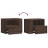 Mesitas de noche de pared 2 uds color marrón roble 45x30x35