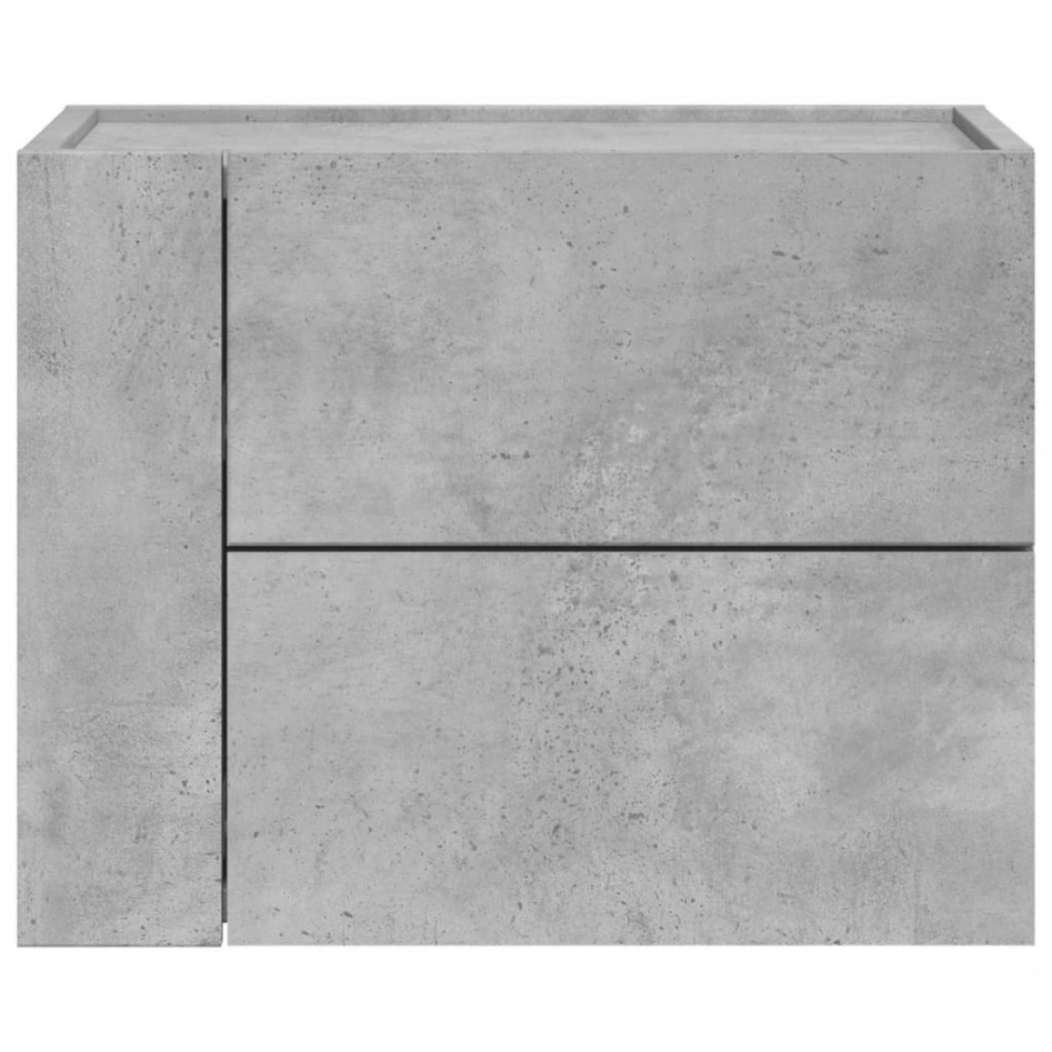 Mesita de noche de pared 2 uds color gris hormigón 45x30x35