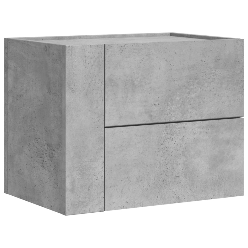 Mesita de noche de pared 2 uds color gris hormigón 45x30x35