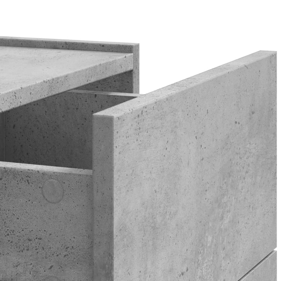 Mesita de noche de pared 2 uds color gris hormigón 45x30x35