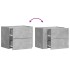 Mesita de noche de pared 2 uds color gris hormigón 45x30x35