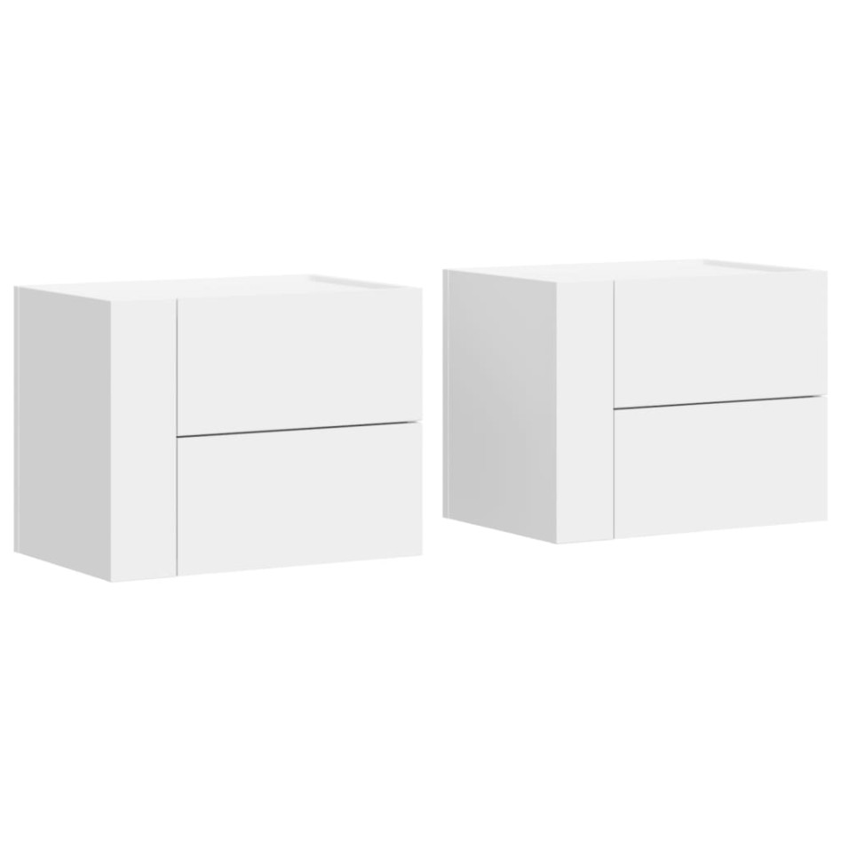 Mesitas de noche de pared 2 unidades blanca 45x30x35