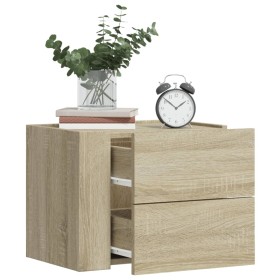 Mesitas de noche de pared 2 unidades roble Sonoma 45x30x35