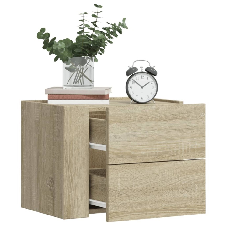 Mesitas de noche de pared 2 unidades roble Sonoma 45x30x35