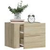 Mesitas de noche de pared 2 unidades roble Sonoma 45x30x35 cm