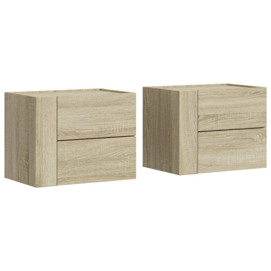 Mesitas de noche de pared 2 unidades roble Sonoma 45x30x35