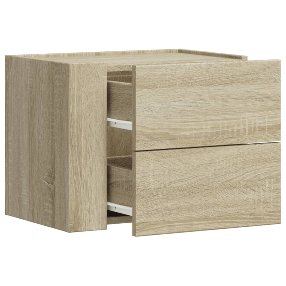 Mesitas de noche de pared 2 unidades roble Sonoma 45x30x35