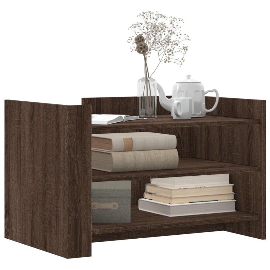 Mesa de centro de madera de ingeniería marrón roble 80x50x50