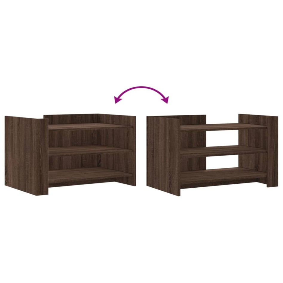 Mesa de centro de madera de ingeniería marrón roble 80x50x50