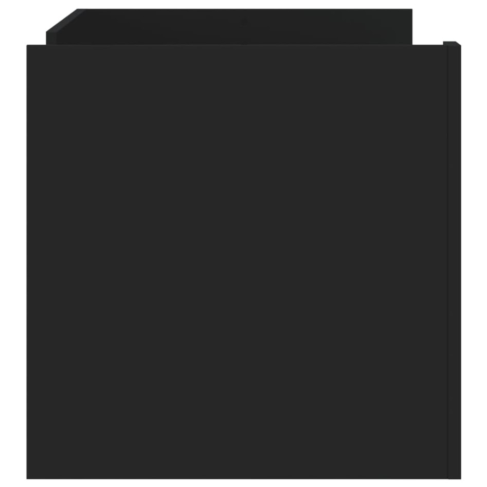 Mesa de centro de madera de ingeniería negra 100x50x50