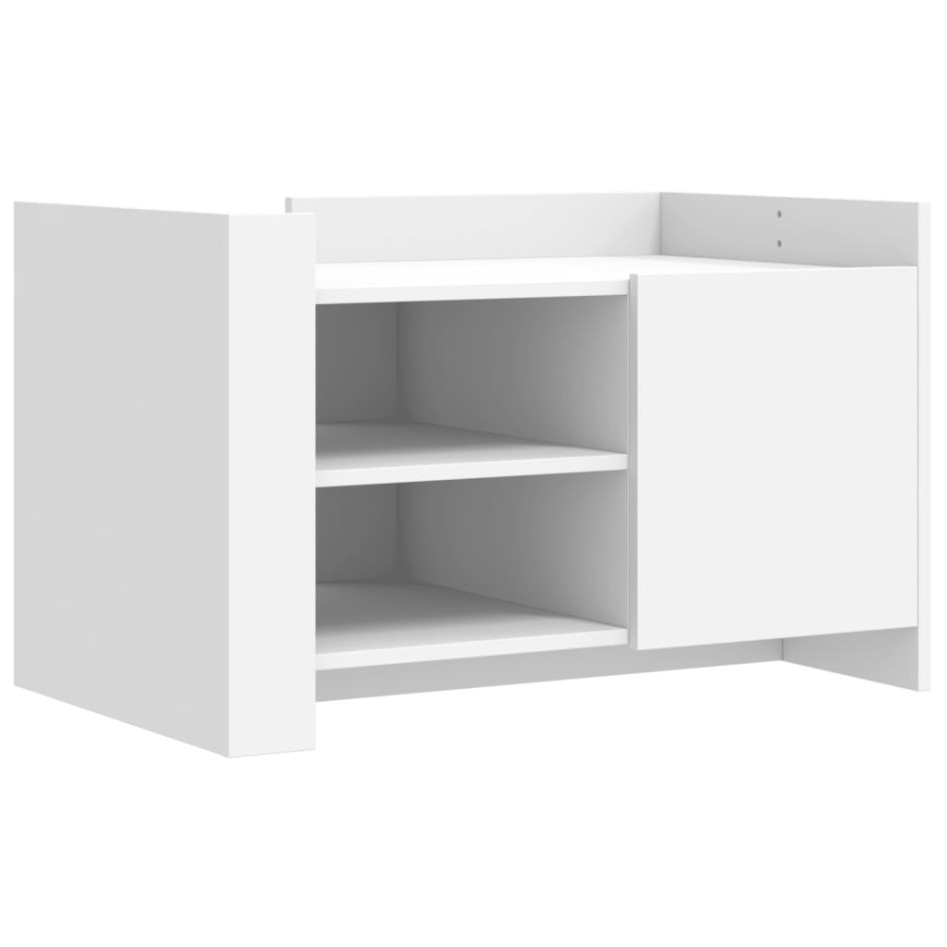 Mesa de centro madera de ingeniería blanca 80x50x50