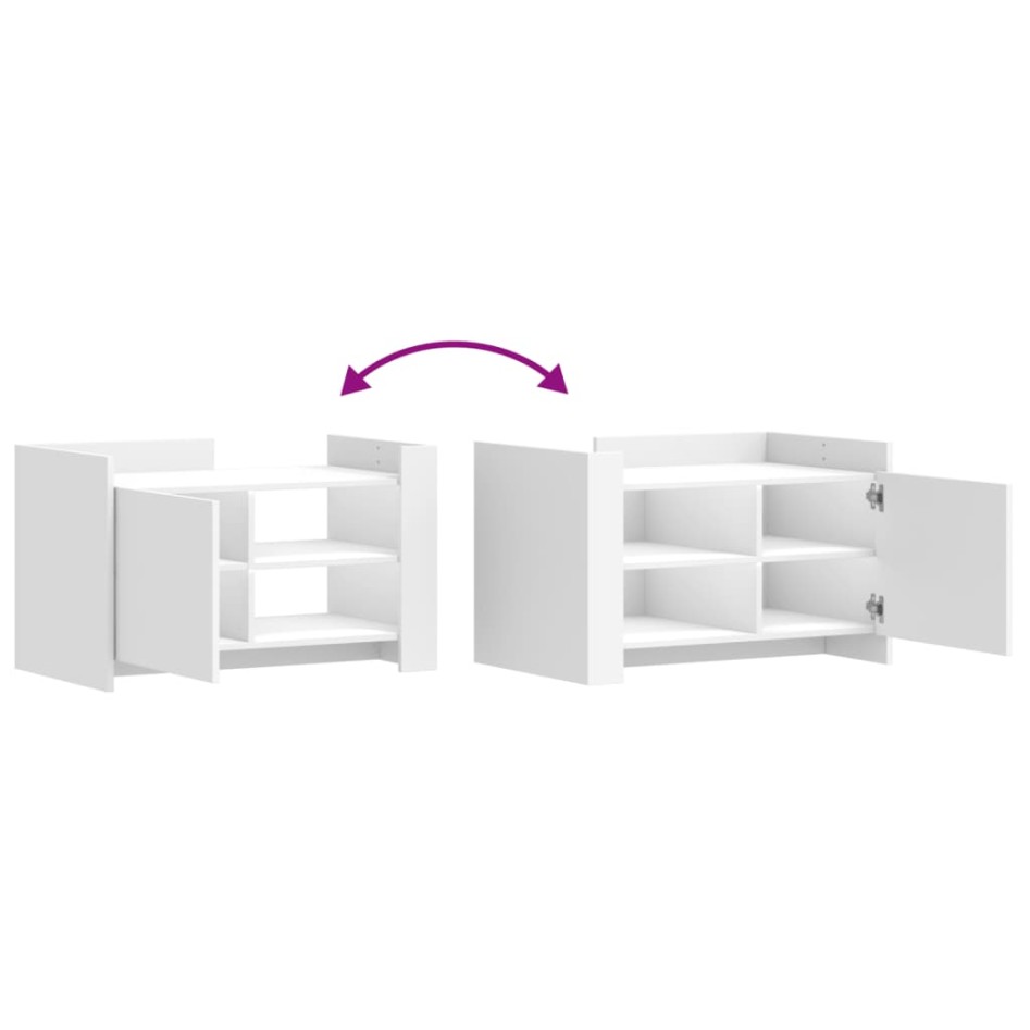 Mesa de centro madera de ingeniería blanca 80x50x50