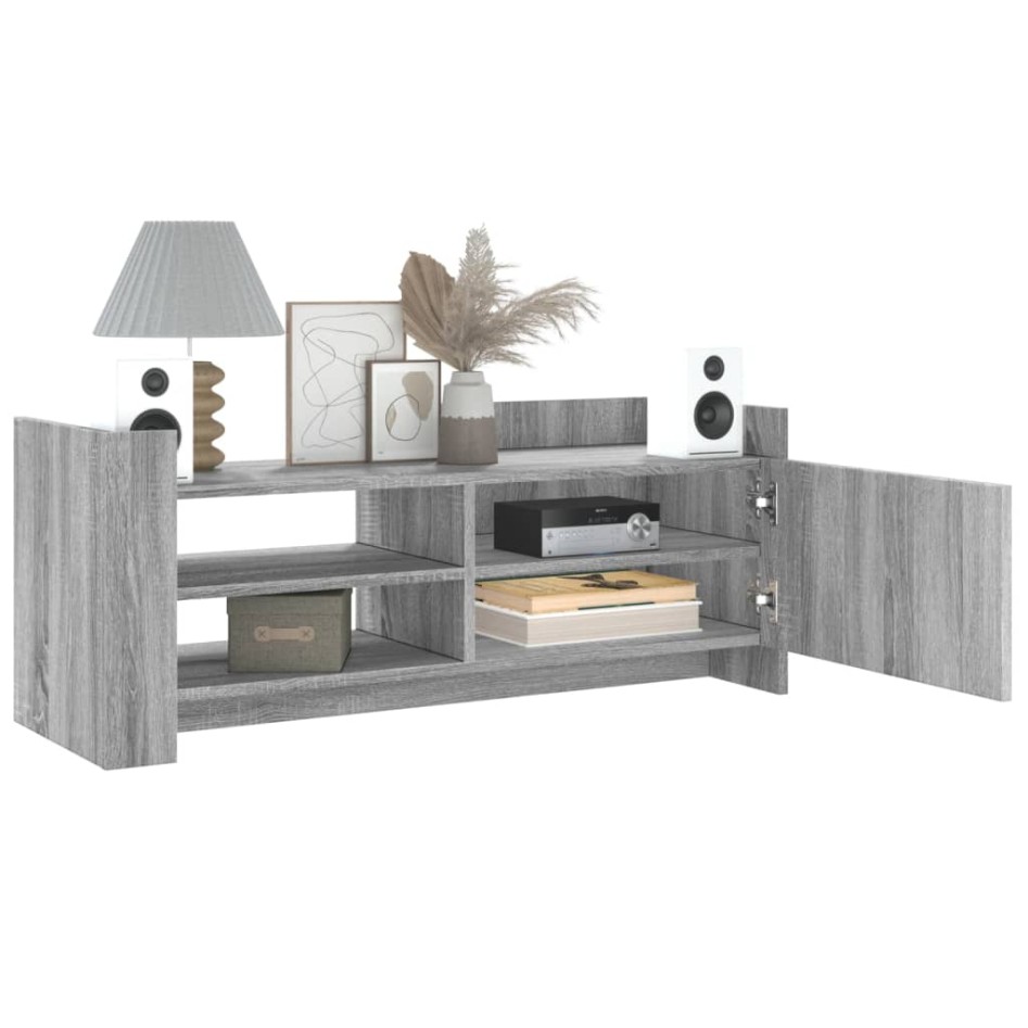 Mueble de TV madera contrachapada gris Sonoma 100x35x40