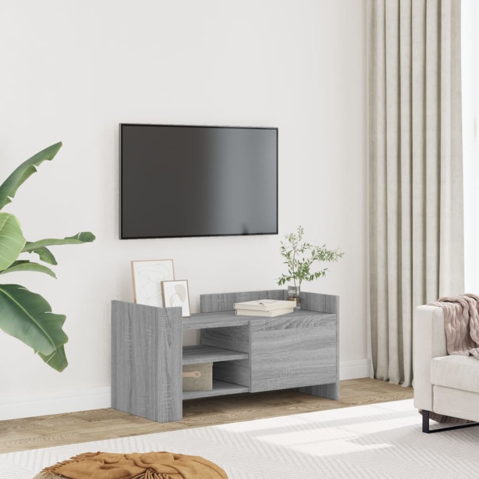 Mueble de TV madera de ingeniería gris Sonoma 80x35x40