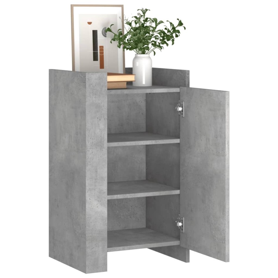 Aparador de madera de ingeniería gris hormigón 45x35x75