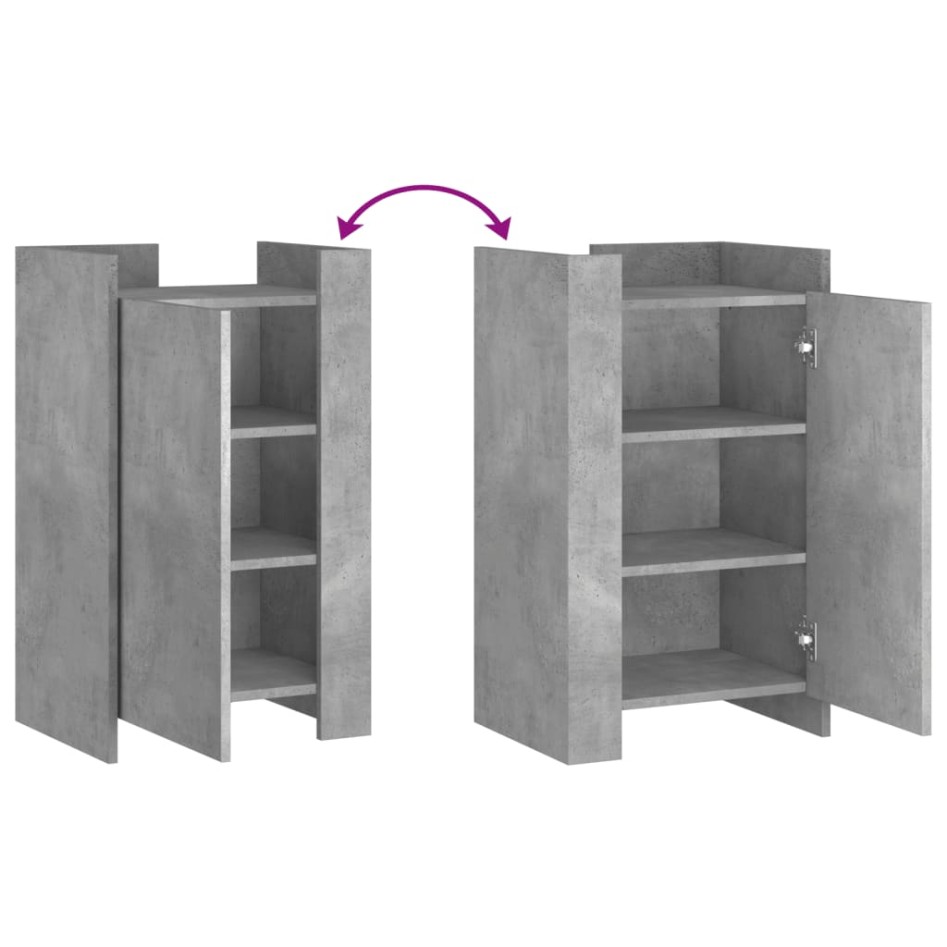 Aparador de madera de ingeniería gris hormigón 45x35x75