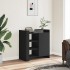 Aparador de madera de ingeniería negro 73,5x35x75