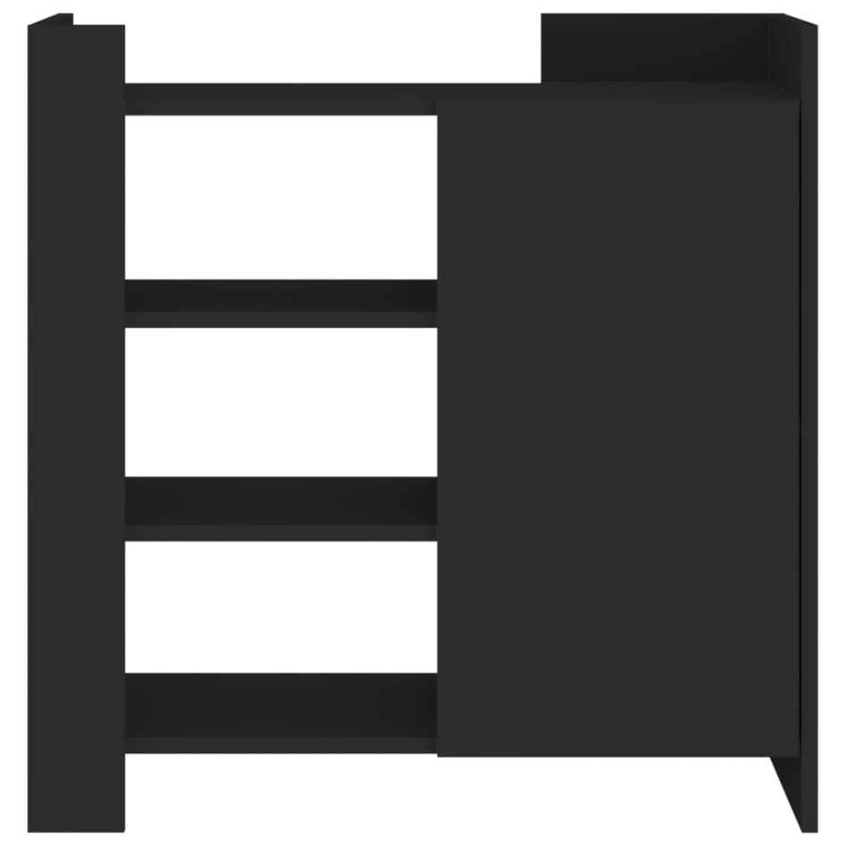 Aparador de madera de ingeniería negro 73,5x35x75